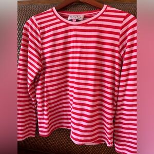 Buru Red and Pink Striped Long Sleeve Tee